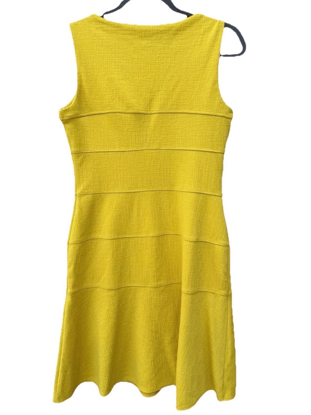 Enfocus Studio Yellow Fit & Flare Sleeveless Knee Dress Round Neck Women Size 6 - Picture 3 of 8